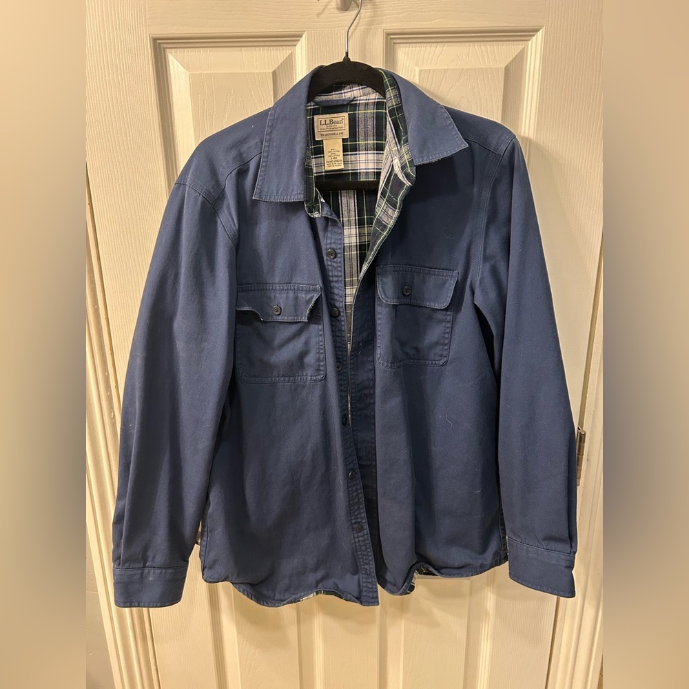 Vintage LL Bean Shacket flannel lined button down shirt